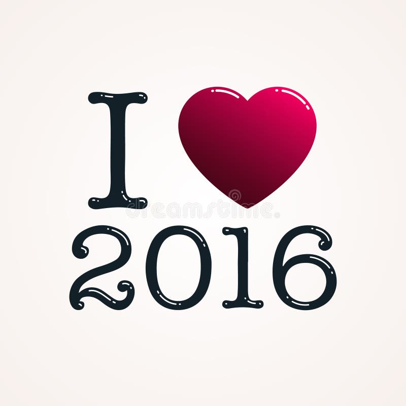 Я люблю 2016 год иллюстрация вектора Я люблю 2016 год иллюстрация вектора