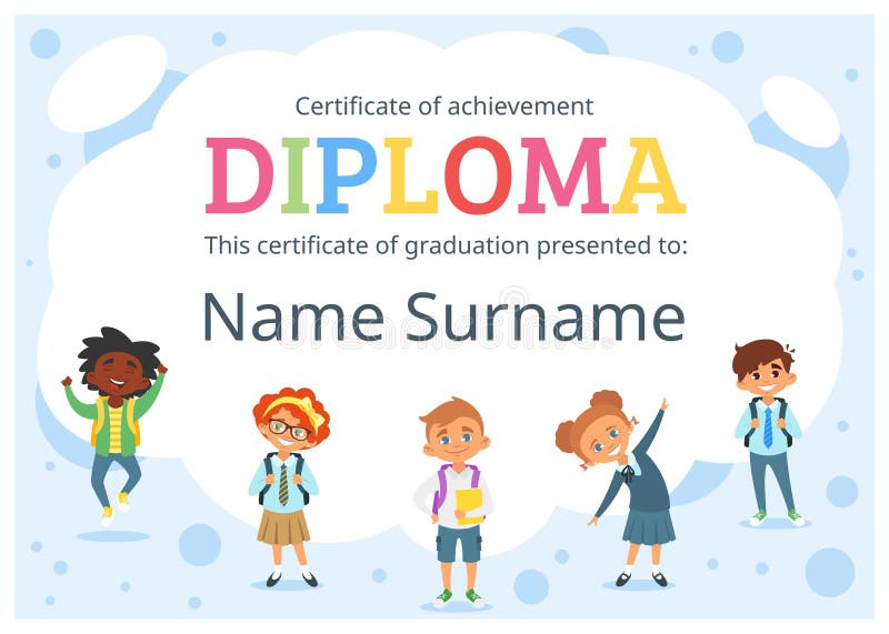 Ягнит сертификат диплома для preschool иллюстрация штока Ягнит сертификат диплома для preschool иллюстрация штока