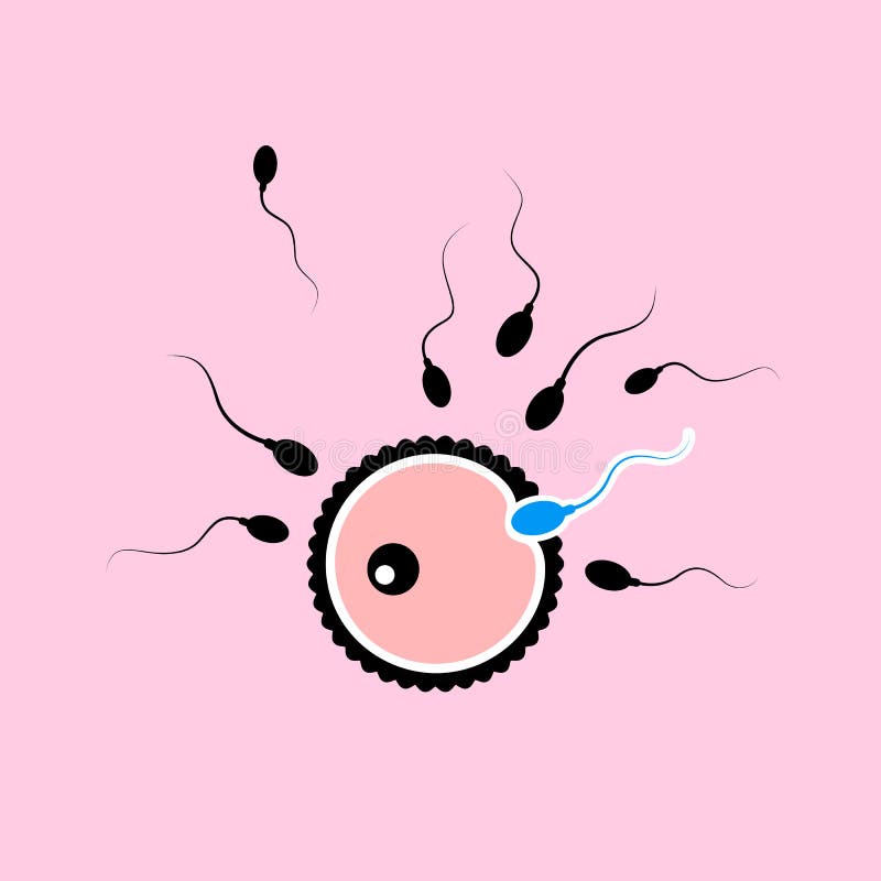 Яйцо Овума концепции рождаемости с много черной и одного голубой спермы