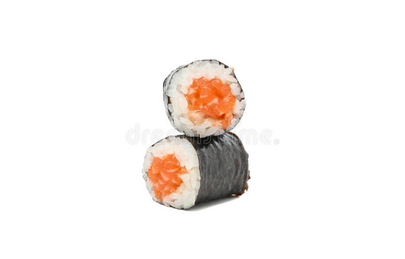 Японская кухня. Вкусные роллы суши изолированные на фоне стоковая фотография rf