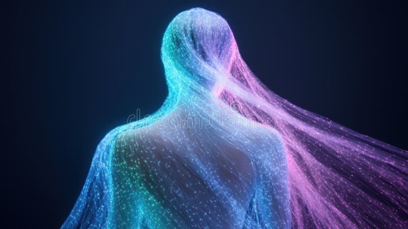 яркая фигура ethereal в ярких цветах иллюстрация вектора