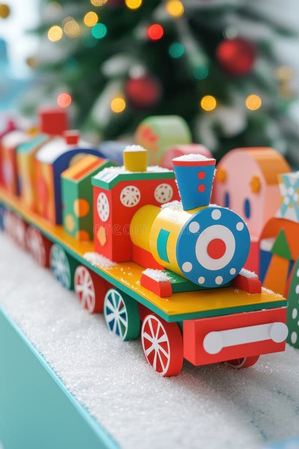 яркие дети advent календарь поезд для праздничного праздничного декора и подарков стоковое изображение rf