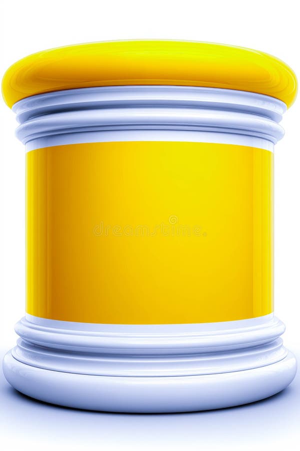 Яркий значок подиума в стиле мультфильма с белым контуром на чистом фоне. Веселый подиум заметно выделяется на белом фоне, выполненном в игривом мультфильме.