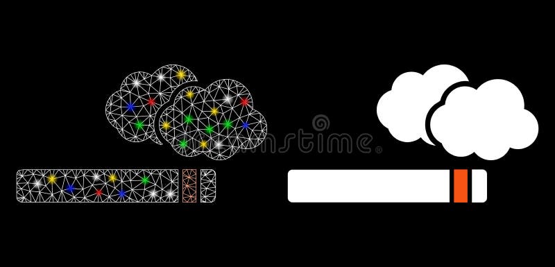 Яркий значок сигаретного дыма туши sieve с засветками экрана иллюстрация штока