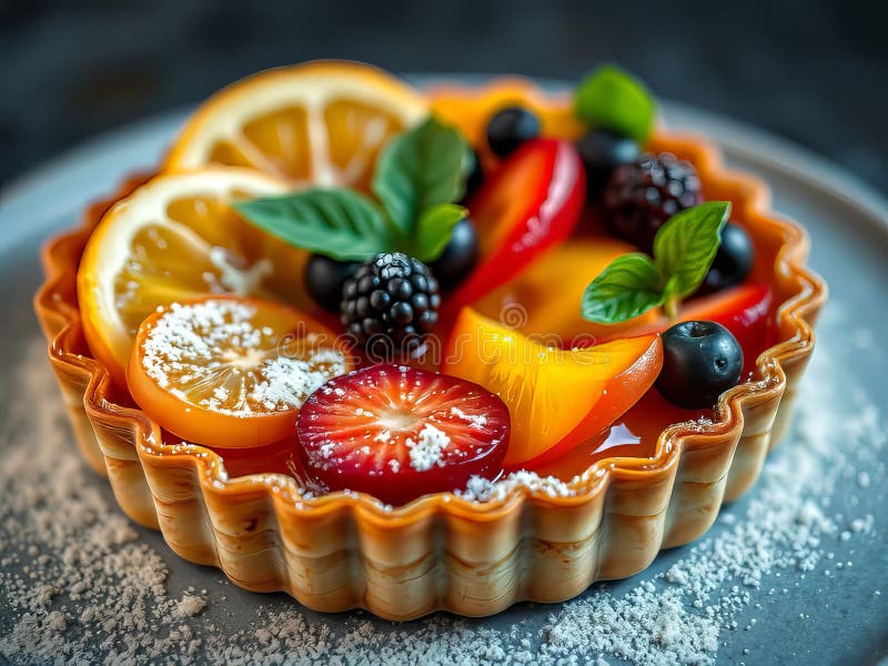 яркий летний фрукт tart закрытие праздник вкусной выпечки бесплатная иллюстрация