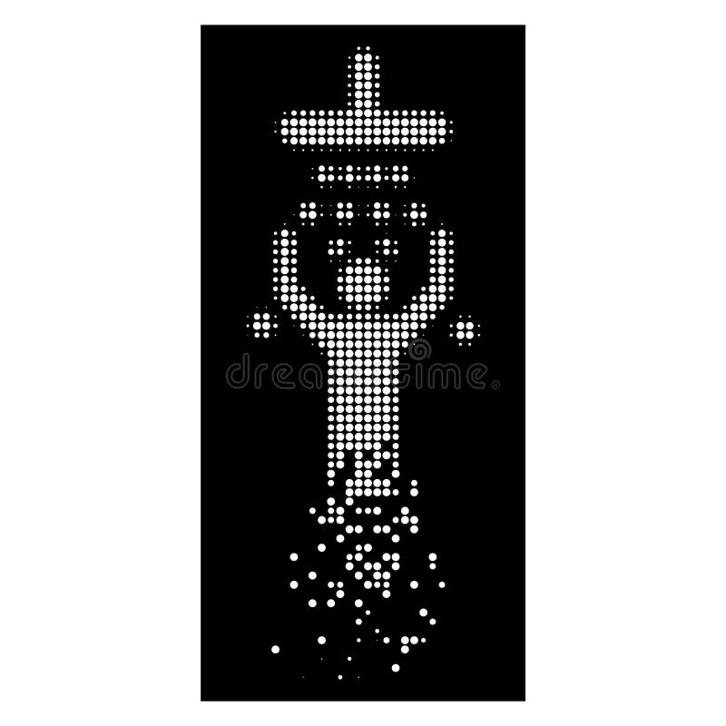 Яркий растворяя человек полутонового изображения Pixelated под значком ливня бесплатная иллюстрация Яркий растворяя человек полутонового изображения Pixelated под значком ливня бесплатная иллюстрация