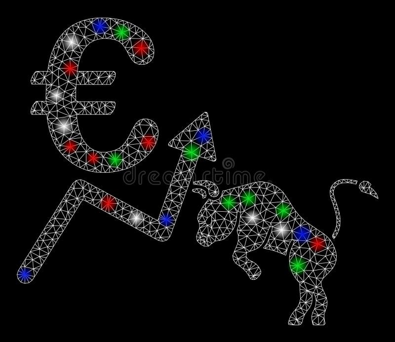 Яркий рынок с сетчатой сеткой 2D Euro Bull и светлыми пятнами бесплатная иллюстрация