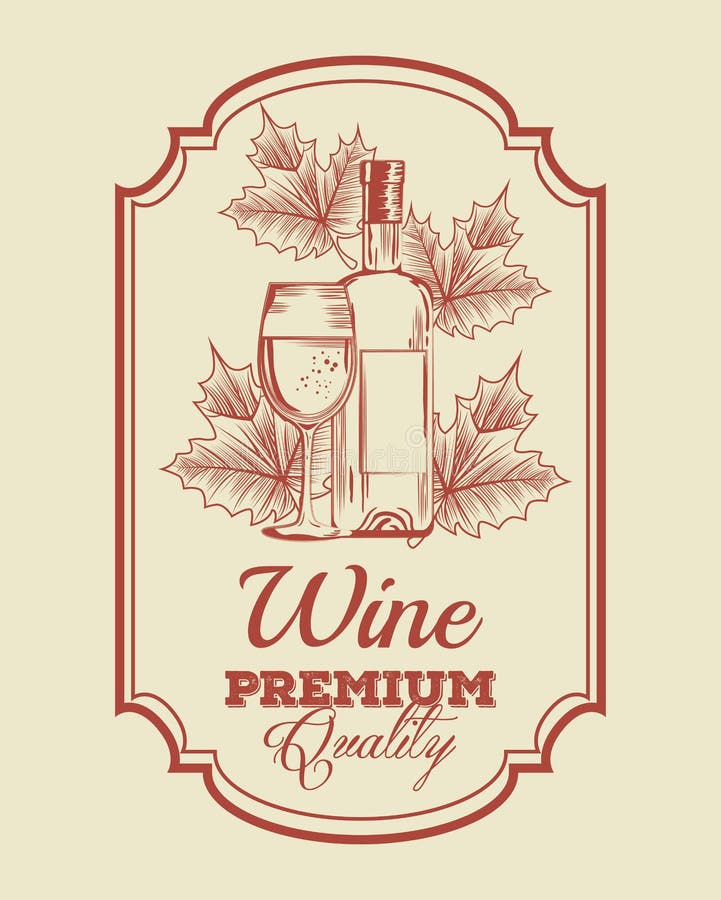 Red wine bottle and cup label vector illustration design. Red wine bottle and cup label vector illustration design