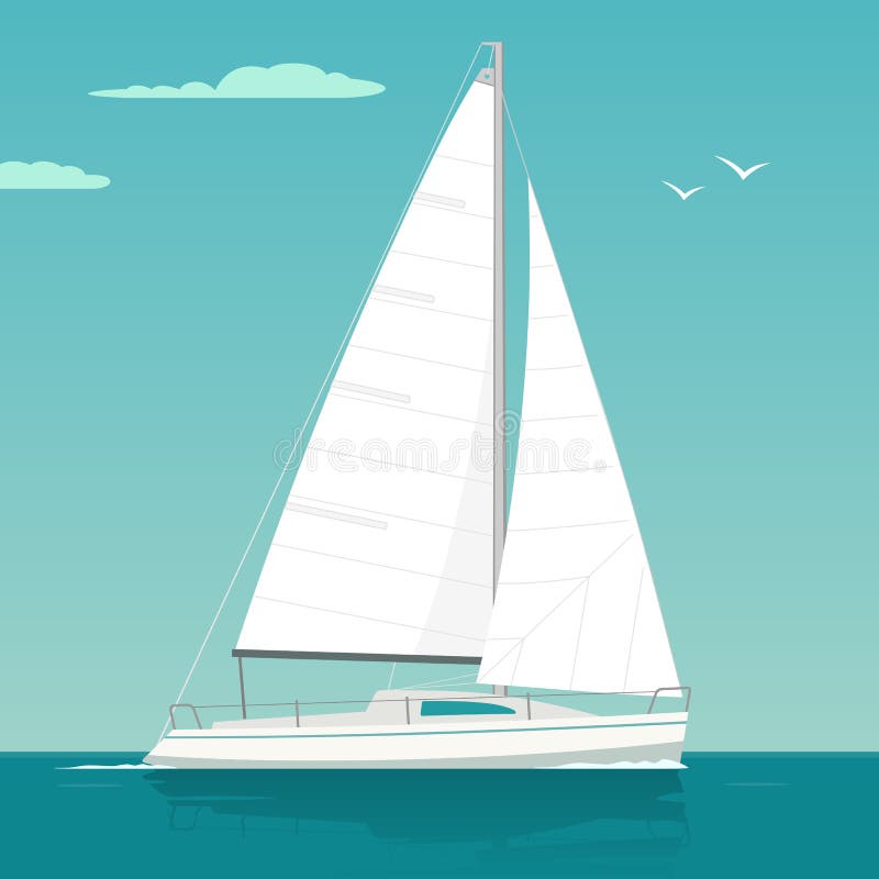 яхта sailing Парусник Иллюстрация нарисованная вектором плоская для яхт-клуба иллюстрация вектора яхта sailing Парусник Иллюстрация нарисованная вектором плоская для яхт-клуба иллюстрация вектора