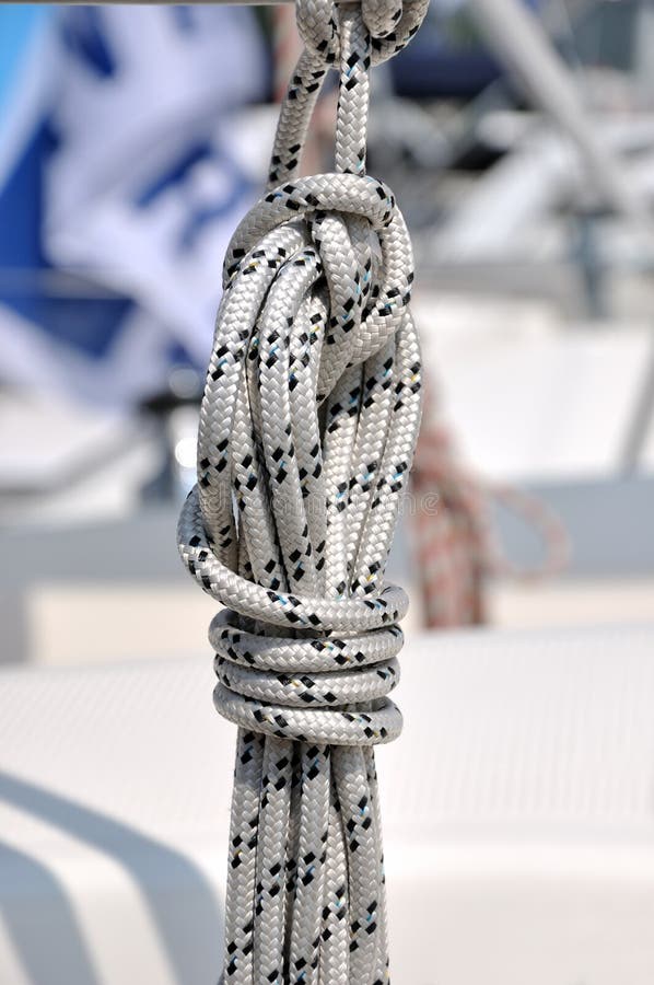 Rope knot of yacht, shown as marine activity, holiday or travel. Rope knot of yacht, shown as marine activity, holiday or travel.