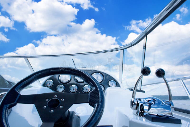 View from yacht cockpit on a sunny blue sky. View from yacht cockpit on a sunny blue sky