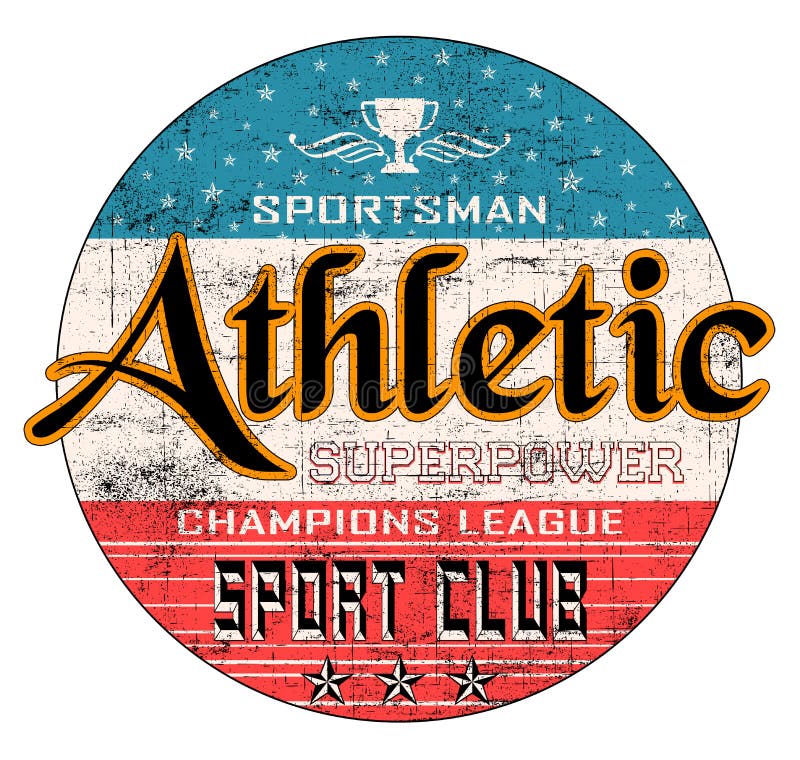 ‚Athletisch, Sportler, Sportverein‚Typografie, T-Shirt Druck lizenzfreie abbildung ‚Athletisch, Sportler, Sportverein‚Typografie, T-Shirt Druck lizenzfreie abbildung