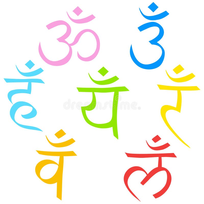一套Sahasrar,Ajna,Vishudha,Anahata,Manipura,Svadhistana,Muladhara chakras的象形文字 传染媒介标志隔绝了 向量例证 一套Sahasrar,Ajna,Vishudha,Anahata,Manipura,Svadhistana,Muladhara chakras的象形文字 传染媒介标志隔绝了 向量例证