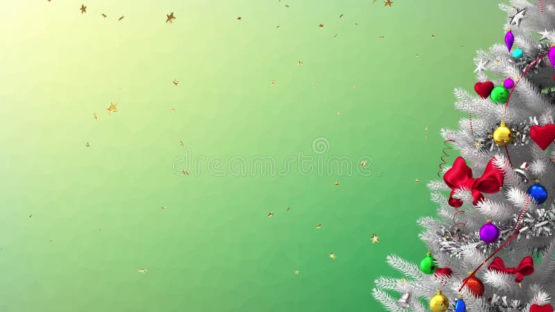 一棵装饰着彩色装饰品的圣诞树，背景为黑色 皇族释放例证