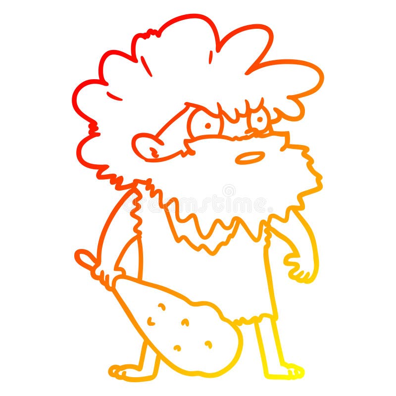一种创意的暖坡线画卡通洞人 向量例证 一种创意的暖坡线画卡通洞人 向量例证
