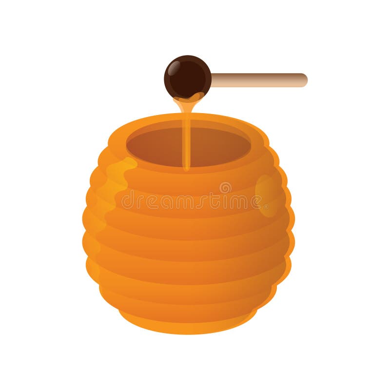 honey pot with dipper. Vector illustration decorative design. honey pot with dipper. Vector illustration decorative design