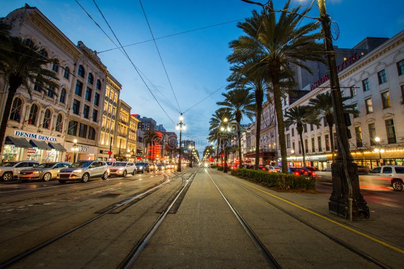 Long Exposure of a Street Car in New Orleans, Louisiana. Long Exposure of a Street Car in New Orleans, Louisiana