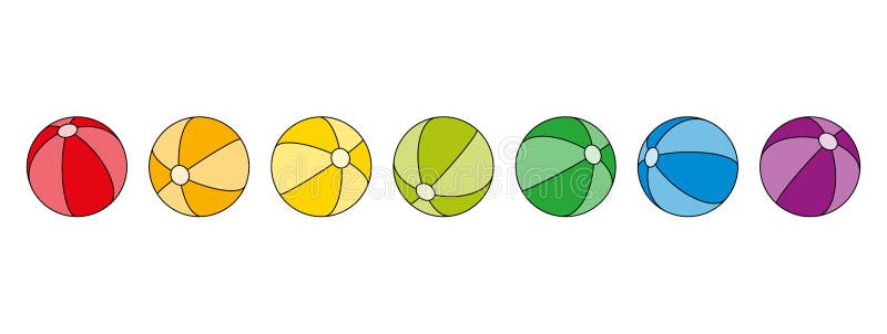 七个彩虹球 向量例证