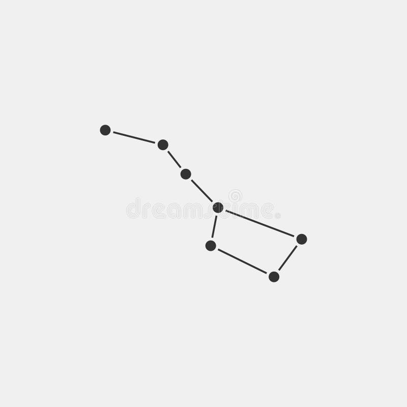 Big Dipper constellation icon isolated on gray background. Ursa Major icon Vector Illustration. Big Dipper constellation icon isolated on gray background. Ursa Major icon Vector Illustration