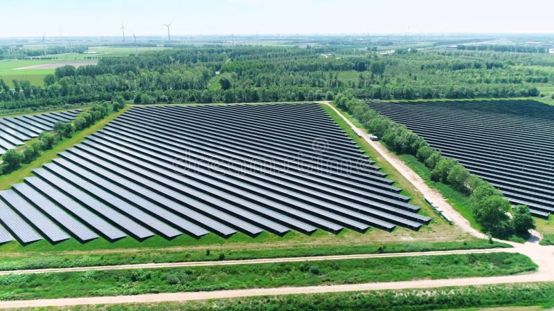 三座大型太阳能公园，生产清洁能源飞船和荷兰4千无人机镜头