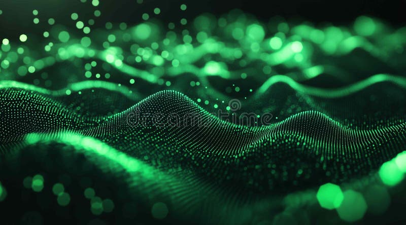 三维高科技绿色圆点背景生成图像 皇族释放例证