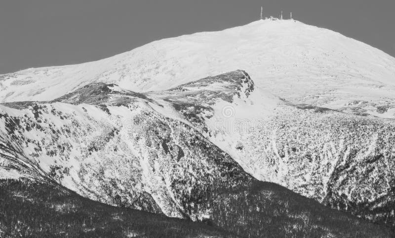 The greater summit of Mount Washington--nicknamed the worst weather in the world. Also holds the distinction for recording the highest all-time surface wind speed on the planet (372 km/h). The greater summit of Mount Washington--nicknamed the worst weather in the world. Also holds the distinction for recording the highest all-time surface wind speed on the planet (372 km/h).