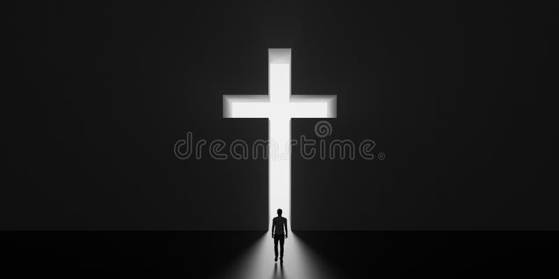 上帝是我们唯一的救赎. 通过基督教十字会走出黑暗房间的人. 宗教