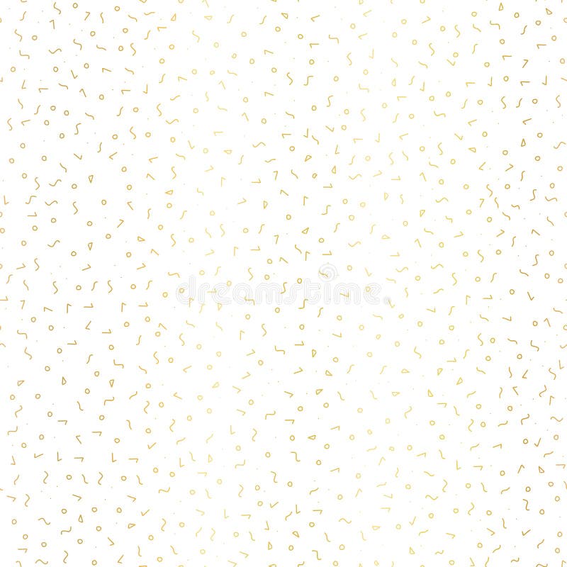 不同手绘形状的金箔孟菲斯式涂鸦矢量图 具有黄金线条的无缝背景 皇族释放例证 不同手绘形状的金箔孟菲斯式涂鸦矢量图 具有黄金线条的无缝背景 皇族释放例证