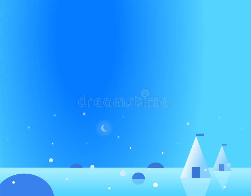 与Yurt和月亮的墙纸北极风景 向量例证 与Yurt和月亮的墙纸北极风景 向量例证