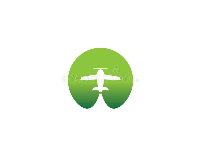与一架飞机的小平面旅行公司商标设计想法横跨绿色圈子消极空间 创造性令人惊讶的目的地 皇族释放例证 与一架飞机的小平面旅行公司商标设计想法横跨绿色圈子消极空间 创造性令人惊讶的目的地 皇族释放例证