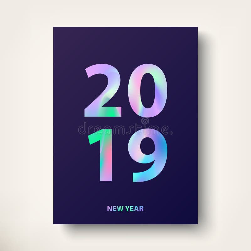 与全息照相的文本的新年卡片2019年 皇族释放例证 与全息照相的文本的新年卡片2019年 皇族释放例证