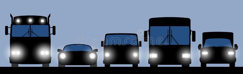 Transportation banner with truck, car, bus and lorry. Vector illustration. Transportation banner with truck, car, bus and lorry. Vector illustration