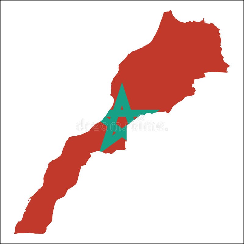 与国旗的摩洛哥高分辨率地图