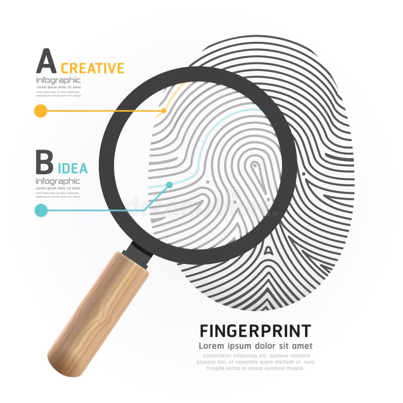 Fingerprint with magnifier design vector illustration. Fingerprint with magnifier design vector illustration.