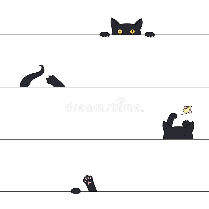 与演奏猫的传染媒介无缝的样式 向量例证