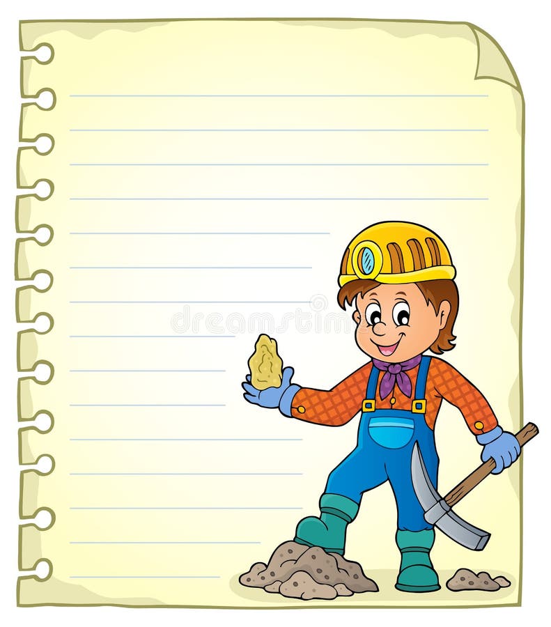 Notepad page with miner theme 1 - eps10 vector illustration. Notepad page with miner theme 1 - eps10 vector illustration.