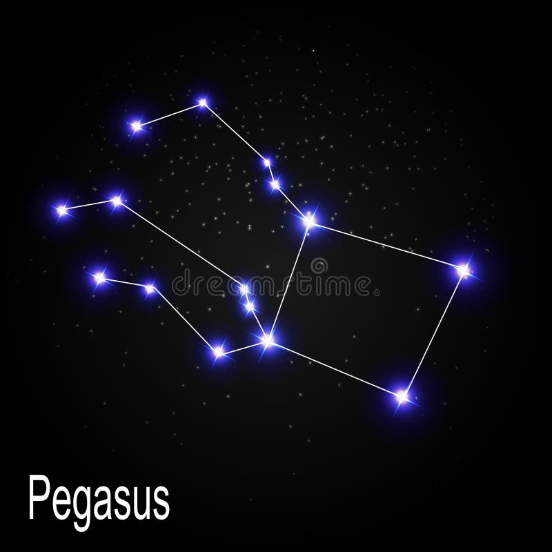 与美丽的明亮的星的佩格瑟斯星座 库存例证