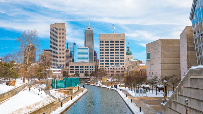 Downtown Indianapolis skyline with blue sky in USA. Downtown Indianapolis skyline with blue sky in USA