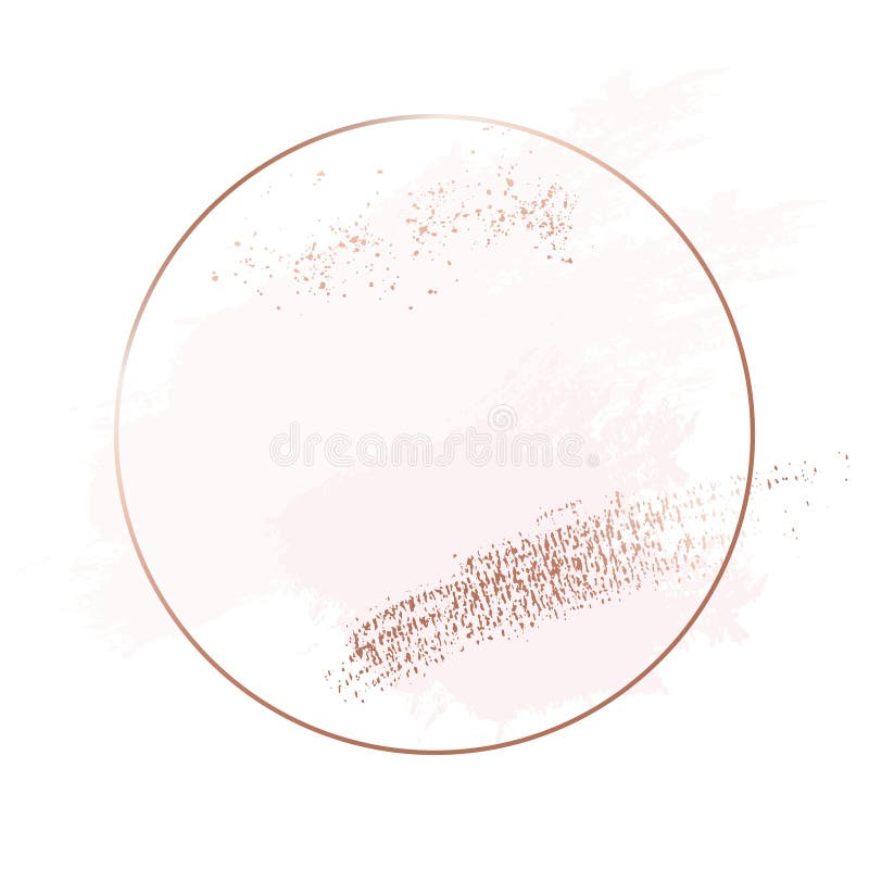 与闪烁箔闪闪发光的传染媒介手拉的玫瑰色刷子冲程在圈子框架装饰 假日豪华邀请 库存例证 与闪烁箔闪闪发光的传染媒介手拉的玫瑰色刷子冲程在圈子框架装饰 假日豪华邀请 库存例证