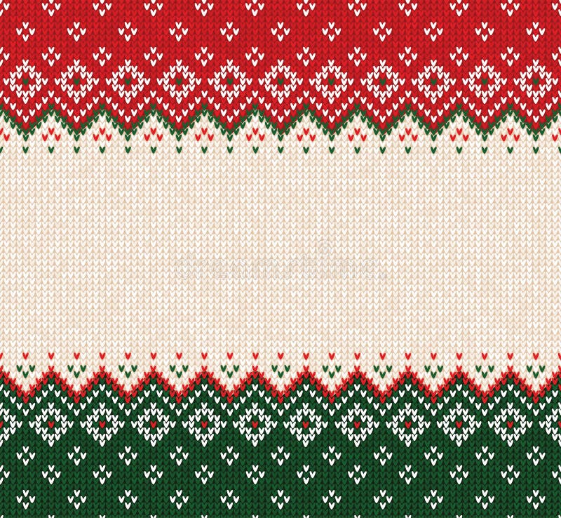 丑恶的毛线衣圣诞快乐装饰斯堪的纳维亚样式编织了背景无缝的框架边界