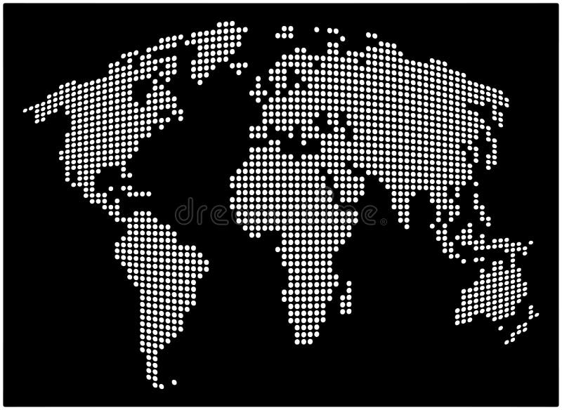 世界地图-摘要被加点的传染媒介背景 黑白剪影例证 库存例证 世界地图-摘要被加点的传染媒介背景 黑白剪影例证 库存例证