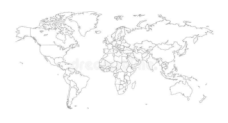 世界的轮廓图 向量例证