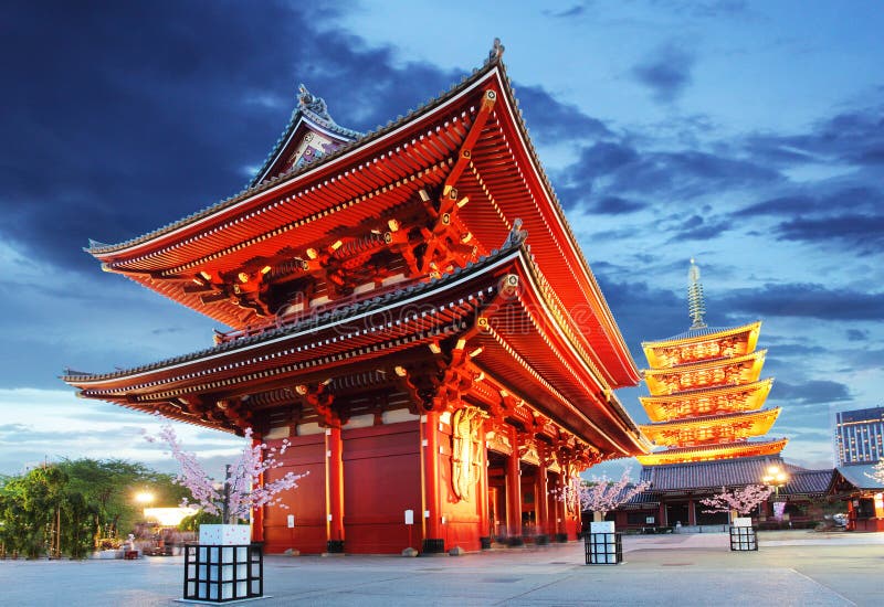 东京- Sensoji籍，寺庙在浅草，日本
