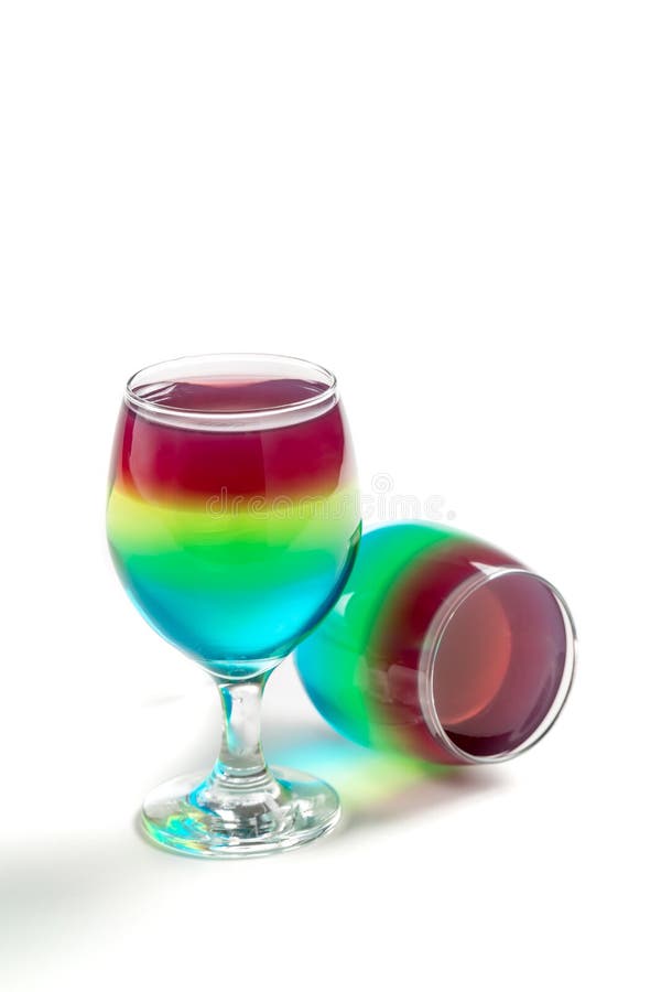 两五颜六色的果冻由果子制成 免版税库存图片