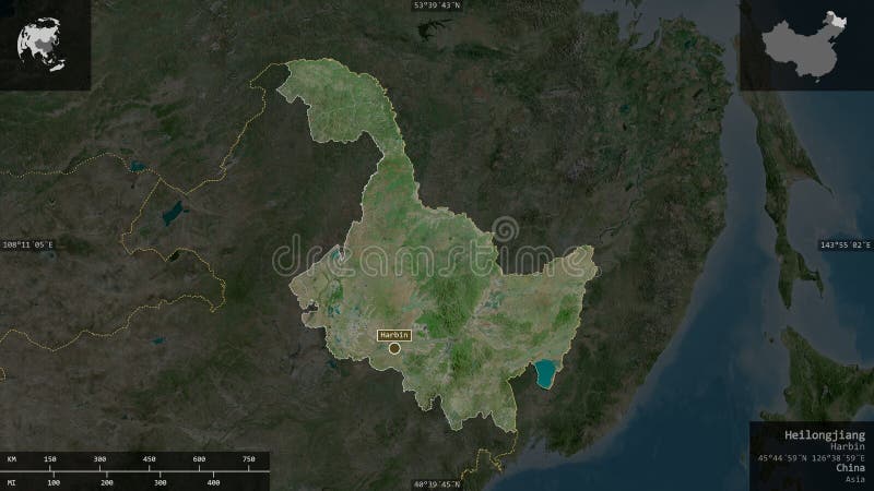 中国·黑龙江 — 成员 卫星 库存例证