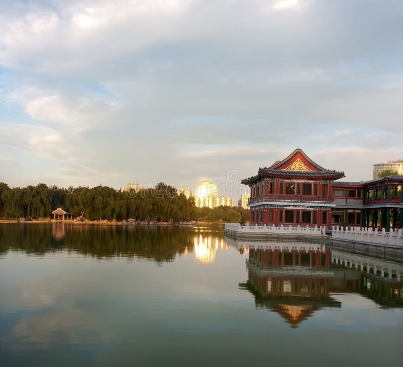 Chinese pavilion in park of Beijing. Chinese pavilion in park of Beijing