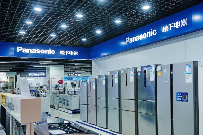 Panasonic household electric appliances store in a shopping mall,China,Asia. Panasonic household electric appliances store in a shopping mall,China,Asia