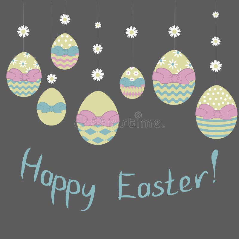 也corel凹道例证向量 Easterdecorative鸡蛋在有愉快的复活节词组的花卉诗歌选垂悬在黑暗的背景 皇族释放例证 也corel凹道例证向量 Easterdecorative鸡蛋在有愉快的复活节词组的花卉诗歌选垂悬在黑暗的背景 皇族释放例证