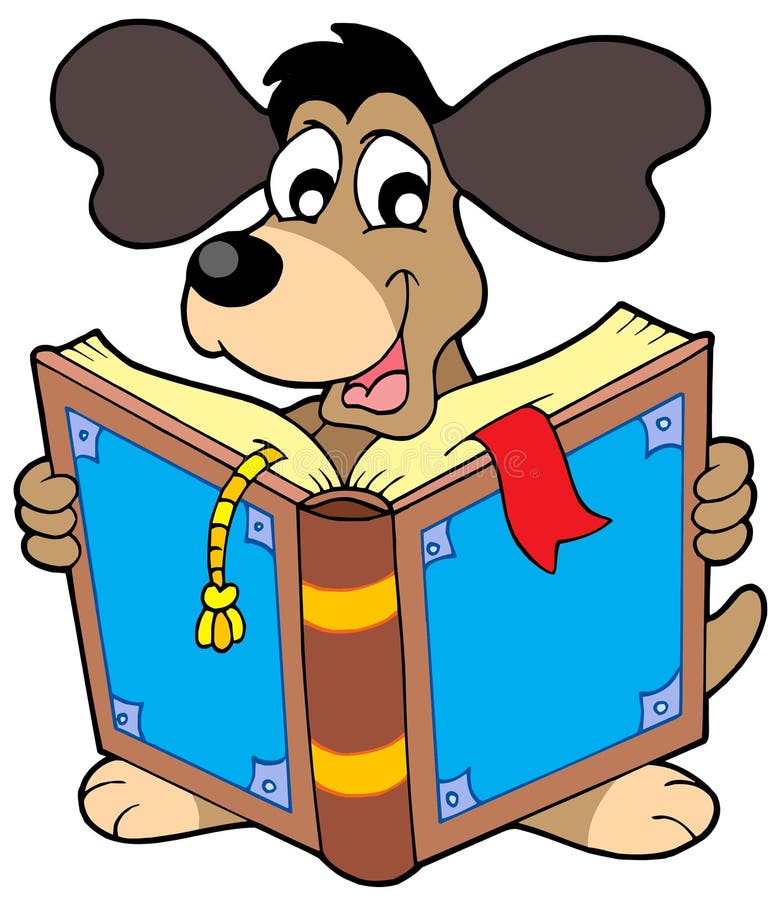 Dog reading book - vector illustration. Dog reading book - vector illustration.