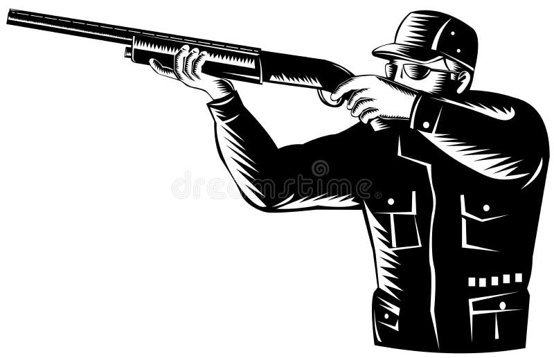 Vector art on the outdoor sport of hunting and shooting. Vector art on the outdoor sport of hunting and shooting